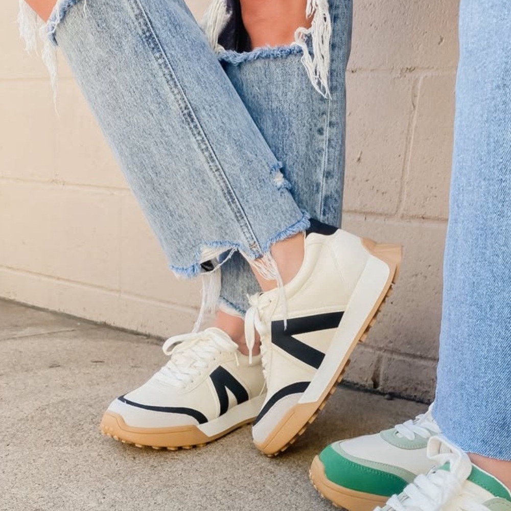 MIA Sneakers, black cream & beige